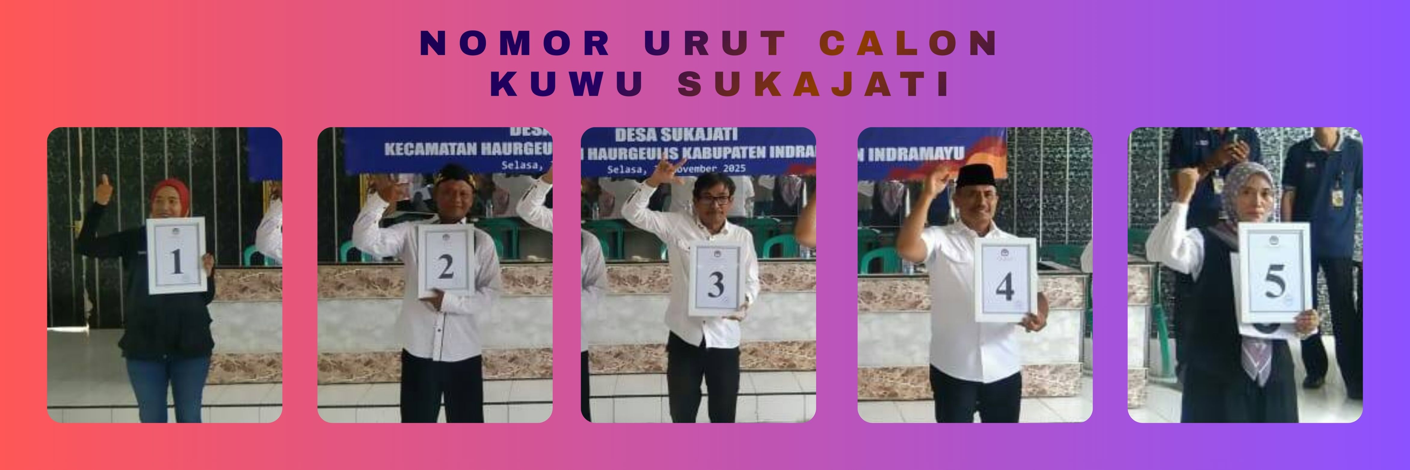 Panitia Pilwu Sukajati Gelar Pengundian Nomor Urut Calon Kuwu, Lima Kandidat Siap Bertarung di Pemilihan 10 Desember 2025